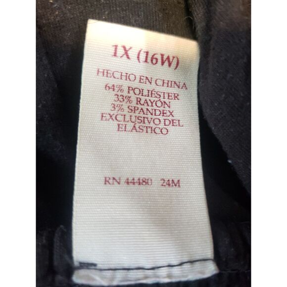 Faded Glory Black Shirred Bodice Maxi Dress Size 1X/16W - Picture 6 of 8